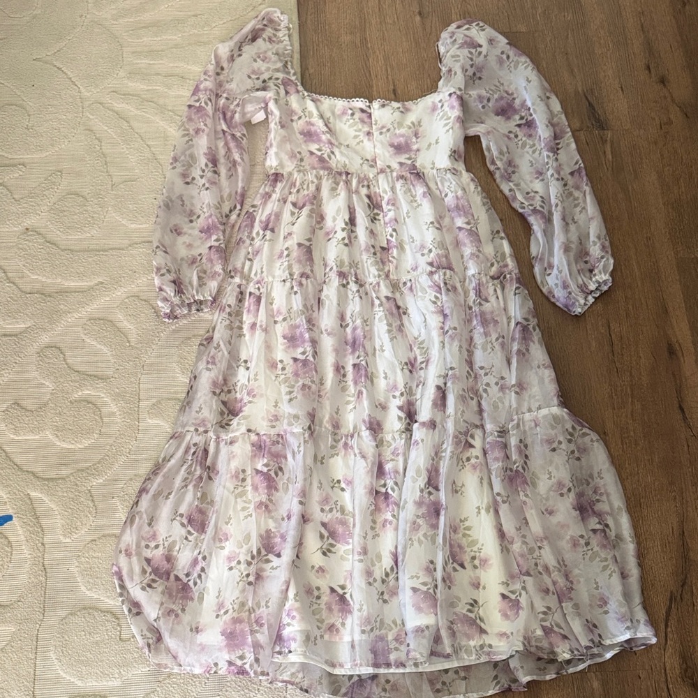 Lulu's Lavender Floral Maxi Dress - Picture 7 of 7